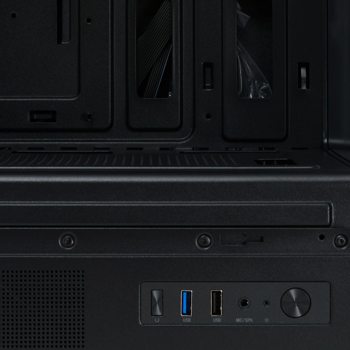 Корпус без блока питания Case HSPD F510, Panoramic Mid Tower, Black, TG, 0.5 SPCC, no fans ATX, mATX, mITX 180/280/160mm 1x2.5", 1x3.5", 7xPCI 1xUSB-A 3.0, 1xUSB-A 1.0 356x218x467mm F510-TGBK