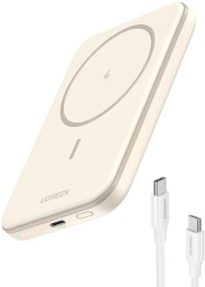 Внешний аккумулятор магнитный UGREEN PB560 25207 5000mAh Magnetic Wireless Power Bank 15W. Цвет: белый
