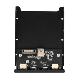 Планка USB на переднюю панель ExeGate U3H-622, 3,5", 2*TypeA +2*TypeC (USB 3.2 Gen2 (SuperSpeed USB 10Gbps), черная, металл, подсоединение к мат. плате) EX297553RUS