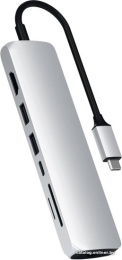 Док-станция Satechi ST-UCSMA3S Type-C Slim Multiport with Ethernet Adapter 2xUSB 3.0, USB Type-C, HDMI, RJ-45, SD, micro-SD , Серебристый