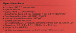 Карта видеозахвата Avermedia LIVE GAMER PORTABLE 2 Plus GC513 внешний HDMI