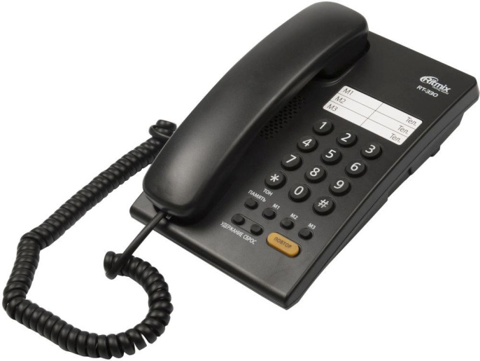 Проводной телефон Ritmix RT-330, черный