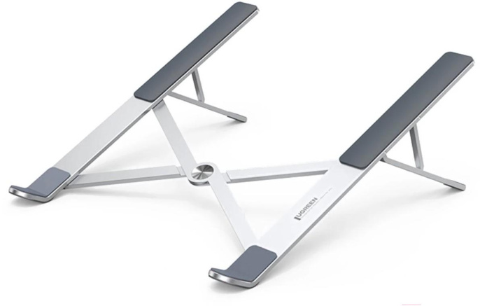 Подставка для ноутбука UGREEN LP451-40289, 11"-17", регулировка высоты 46,5-136,5 мм, складная конструкция выдерживает до 5 кг, Защита от скольжения и царапин, алюминиевый сплав + силикон, Silver