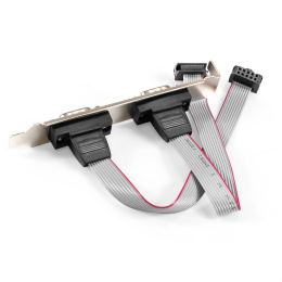 Планка портов в корпус 2x COM ExeGate BrctDB92 (Com 10-pin (F) --> 2 x RS232 DB9 Male, кабель 20см) EX298292RUS