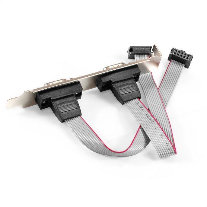 Планка портов в корпус 2x COM ExeGate BrctDB92 (Com 10-pin (F) --> 2 x RS232 DB9 Male, кабель 20см) EX298292RUS