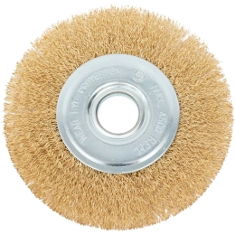 Щетка для УШМ, 125 мм, посадка 22,2 мм, плоская, латунированная витая проволока Gigant G-12530L