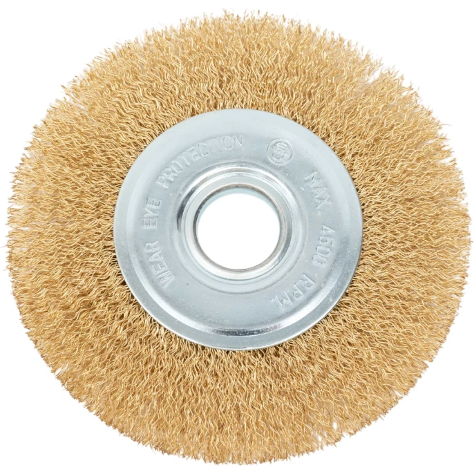 Щетка для УШМ, 125 мм, посадка 22,2 мм, плоская, латунированная витая проволока Gigant G-12530L