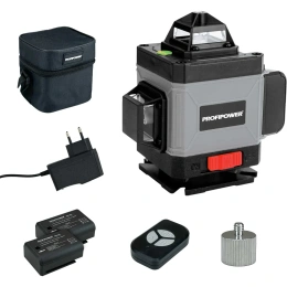 Лазерный нивелир Profipower NL-7016G 16 лучей, лазер - зеленый, Li-ion - 2шт., пульт ДУ, кейс E0070