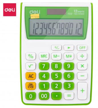 Калькулятор DELI E1122/GRN, 12-разрядный, зеленый