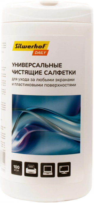 Салфетки Silwerhof DAILY универсальные туба 100шт влажных
