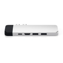 USB-хаб Satechi Aluminum Pro Hub with Ethernet & 4K HDMI для MacBook Air 2018-2020, MacBook Pro 2018-2020. Цвет серебряный. (ST-TCPHES)