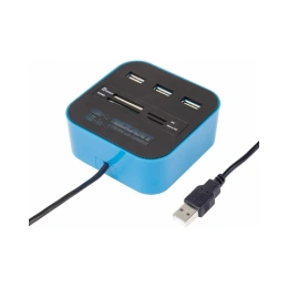 Разветвитель USB на 3 порта + картридер "Все в одном" черный REXANT 18-4121