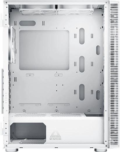 Корпус ATX Без БП Montech X3 MESH MNT-X3M-W Tempered Glass, 2xUSB 2.0, 1xUSB-A 3.2 5Гбит/с, 3x140mm FRGB + 3x120mm FRGB Fan Molex , GPU Max 305mm, CPU Cooler Max 160mm, пылевые фильтры White