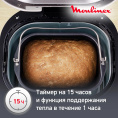 Хлебопечь Moulinex Pain & Delices OW240E30 650Вт серебристый/черный 7211002289