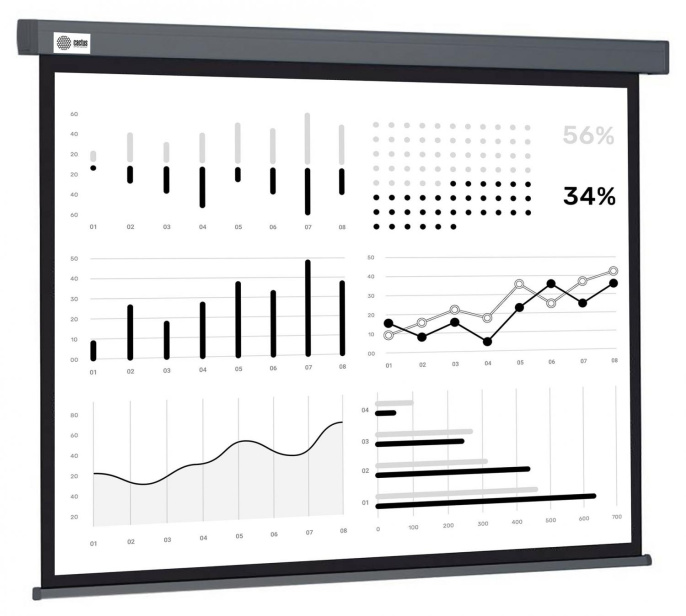 Экран Cactus Wallscreen CS-PSW-180X180-SG,  180х180 см, 1:1,  настенно-потолочный серый