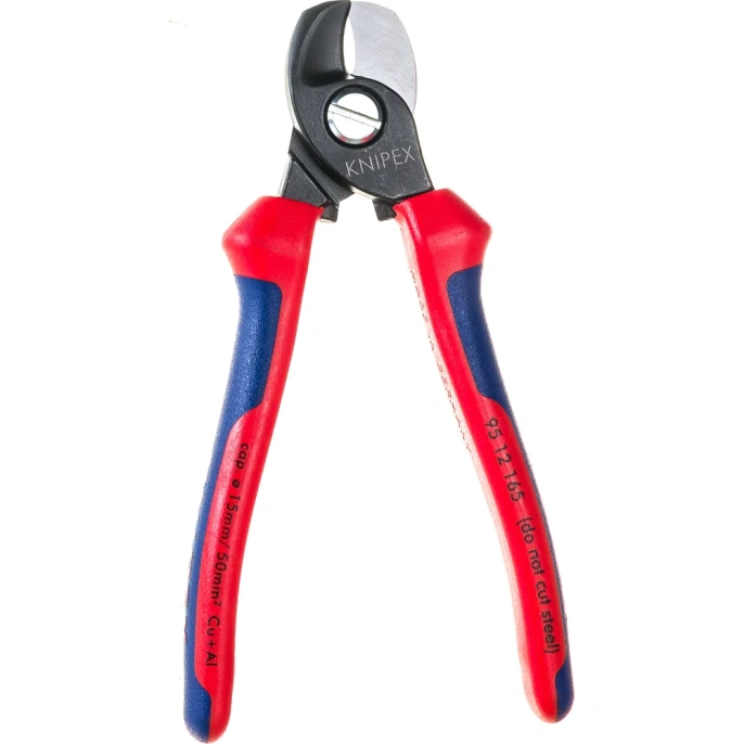 Кабелерез Knipex, рез: кабель d 15 мм, 165 мм, черный, 2К ручки, KN-9512165SB
