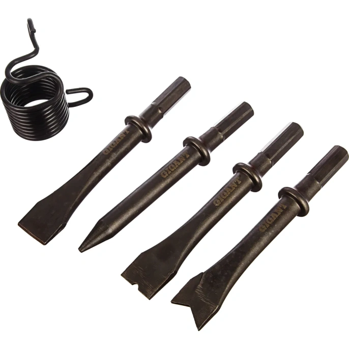 Пневмодолото (5 Дж; оснастка 10 мм шестигранник) Gigant RP4500 + 5 насадок