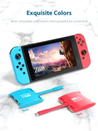 Док-станция Switch CABLETIME CB40U CT-SHUB31-PBU для Nintendo Switch OLED 3 в 1 USB C HUB Blue