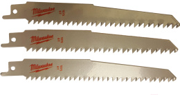 Полотно для сабельной пилы Milwaukee Sawzall S644D 150х6 3шт (48001075) (агрессивная геометрия зубьев, толщина лезвия: 1.6мм, большая скорость резки)