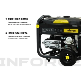Бензиновый генератор (6,5 кВт; эл.стартер; ATS, колёса и ручки) Inforce GL 6500 04-03-15