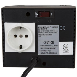 Стабилизатор напряжения Powercom TCA-3000 Черный 1500Вт 3000ВА, 4 розетки Schuko евро с заземлением , светодиодная индикация, защита от КЗ, защита от повышения напряжения, КПД 95%, точность стабилизации: 5%