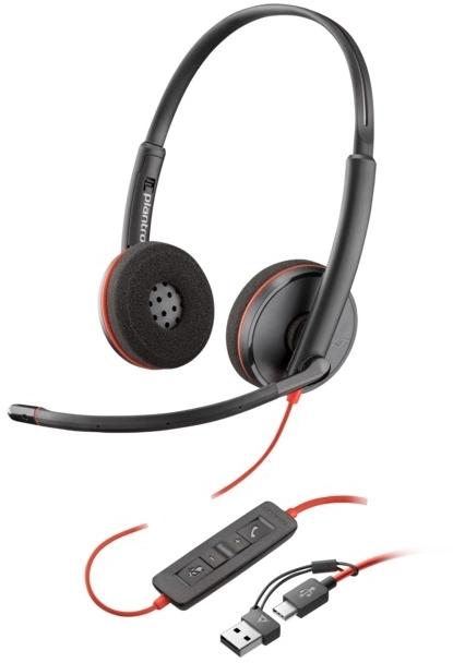 Наушники с микрофоном Poly Blackwire 3220 черный накладные USB оголовье 8X228A6