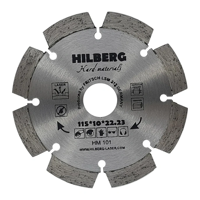 Диск алмазный отрезной Hilberg 115x22.23 Hard Materials Laser HM101