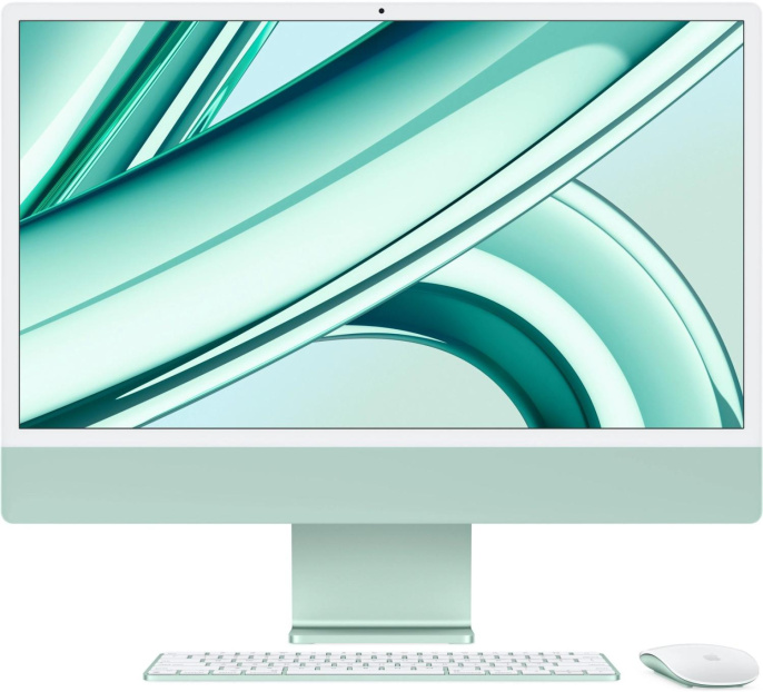 Моноблок Apple iMac A2873 24" 4.5K M3 8 core (4) 8Gb SSD256Gb 10 core GPU macOS WiFi BT 143W клавиатура мышь Cam зеленый 4480x2520