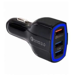 ORIENT CAR QC-12V3W Автомобильное зарядное устройство с функцией быстрой зарядки{поддержка Quick Charge 3.0, 3xUSB-A: QC выход - 5В,3.0A/ 9В,1.67А/ 12В,1.25А; 2,3 выходы - 5В,3.5А} черный