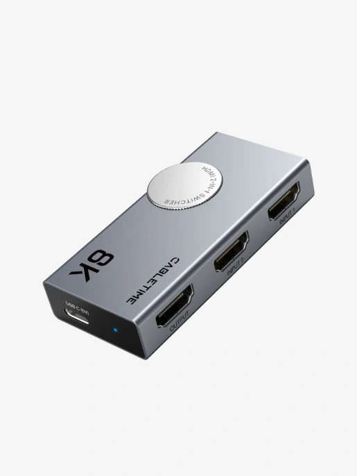 Переключатель CABLETIME CP34G (CT-HS8K2-AG) 2-в-1, 8K60Hz, HDMI 2.1, космический серый