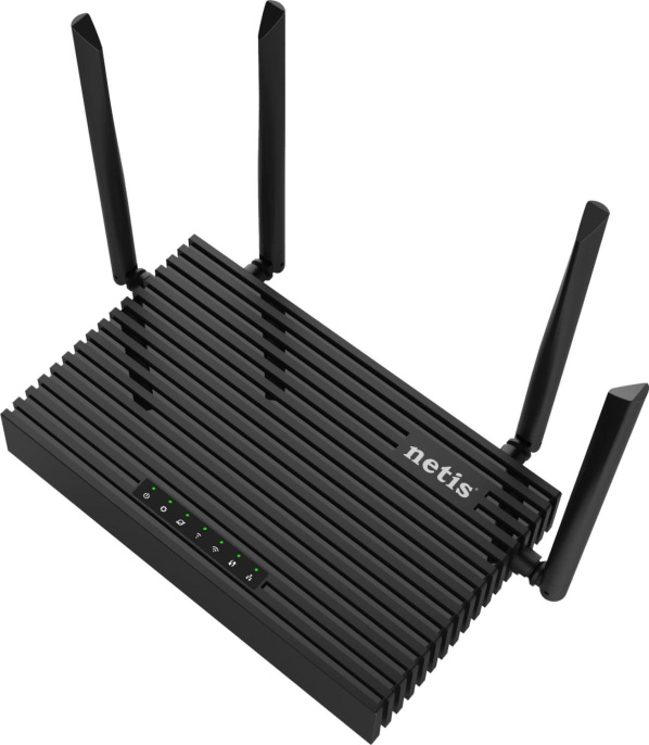 Wi-Fi роутер Netis N6, Wi-Fi 6, AX1800, 2.4/5ГГц, 4 LAN, черный