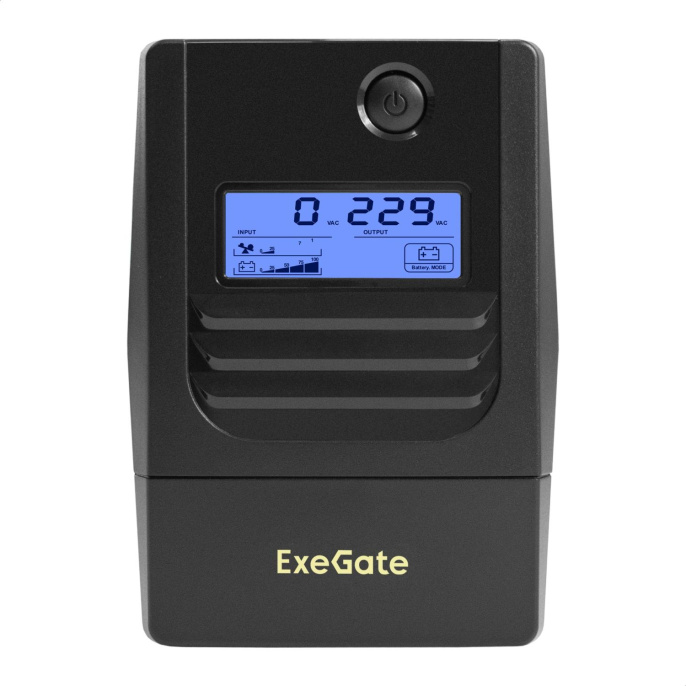 ИБП ExeGate Smart LB-400.LCD.AVR.2SH 400VA/240W, LCD, AVR, 2*EU/Тип F Schuko , батарея 12V 4.5Ah, Black EX299626RUS