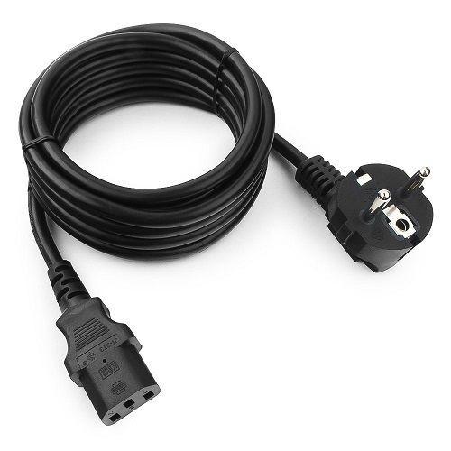 Кабель питания Cablexpert PC-186-VDE-1M 1м, Schuko- C13, VDE, 10А, черный, с заземлением, пакет (272085)
