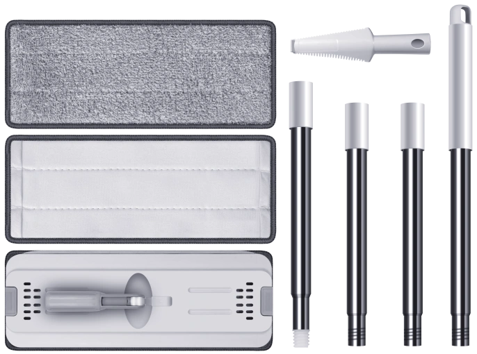 Набор для уборки со шваброй DEFENDER CM-403,серый,ведро цилиндр, 2 насадк,28403