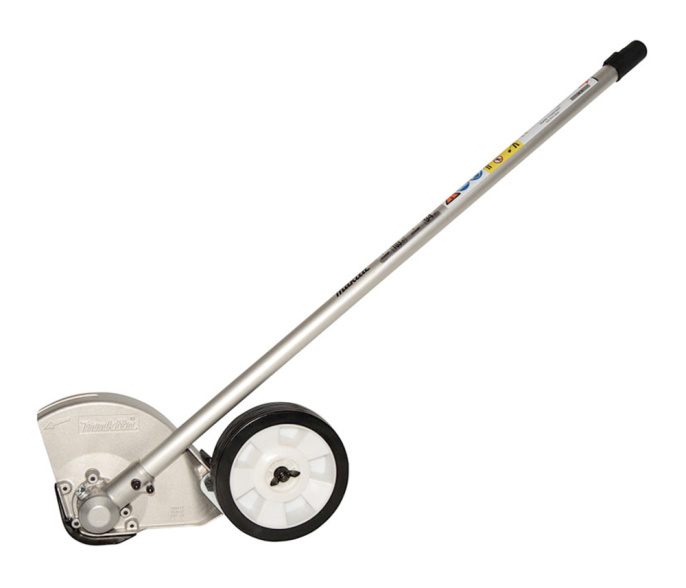 Насадка-кромкорез для садового мультитула Makita EE400MP 196752-0 для DUX18Z/DUX60Z/UX01GZ, для газонной травы, ширина/диаметр 13.1см, длина 87.8см, прямая штанга, режущая система: нож, диаметр круга скоса: 203мм, материал: металл, серебристый