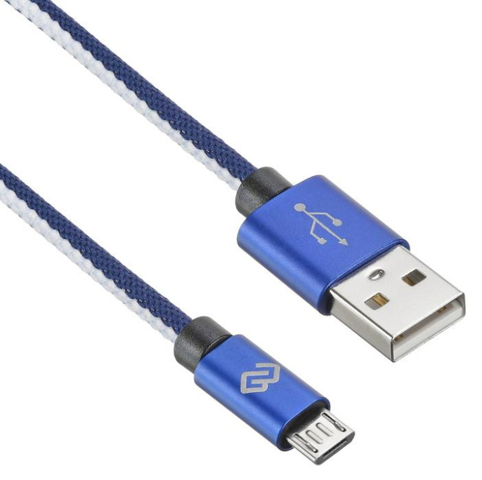 Кабель Digma micro USB m - USB m , 0.15м, 2A, синий [microusb-0.15m-bl]