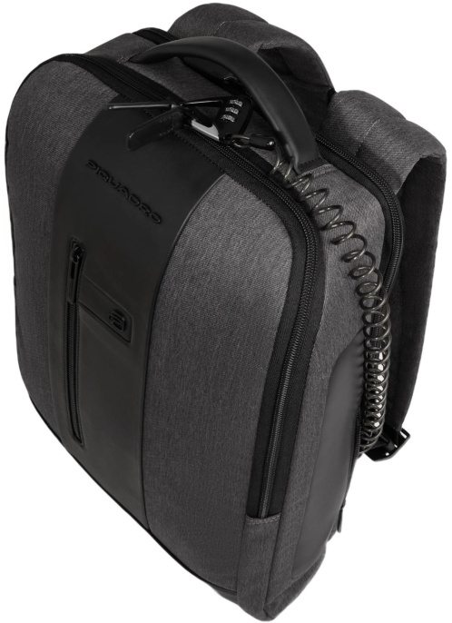 Рюкзак мужской Piquadro Brief2 CA4818BR2/GRN серый/черный нейлон/натур.кожа