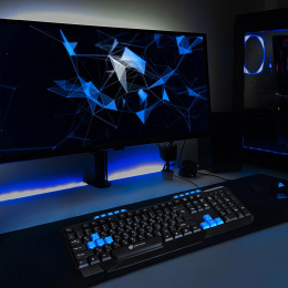 Клавиатура Оклик 750G FROST WAR черный/черный USB Multimedia for gamer (337452) кабель 1.8м