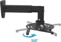 Кронштейн для проектора Cactus CS-VM-PR05B-BK, до 10кг, настенный, поворот и наклон, черный