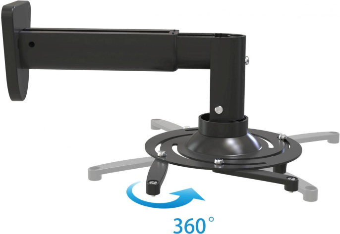 Кронштейн для проектора Cactus CS-VM-PR05B-BK, до 10кг, настенный, поворот и наклон, черный