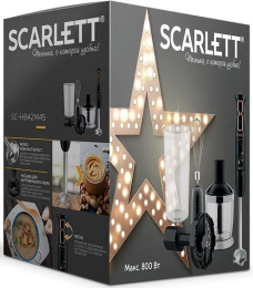 Блендер Scarlett Золотая коллекция SC-HB42M45, погружной, черный/золотистый