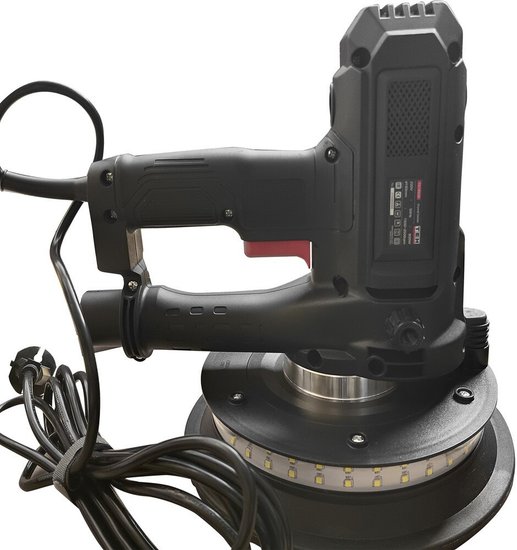 Шлифмашина для стен и потолков TEH TS18508 (мощность: 800 Вт, 1500-2500 об/мин: диаметр шлифплатформы: 180 мм, регулировка оборотов, подсветка, мешок для сбора пыли)