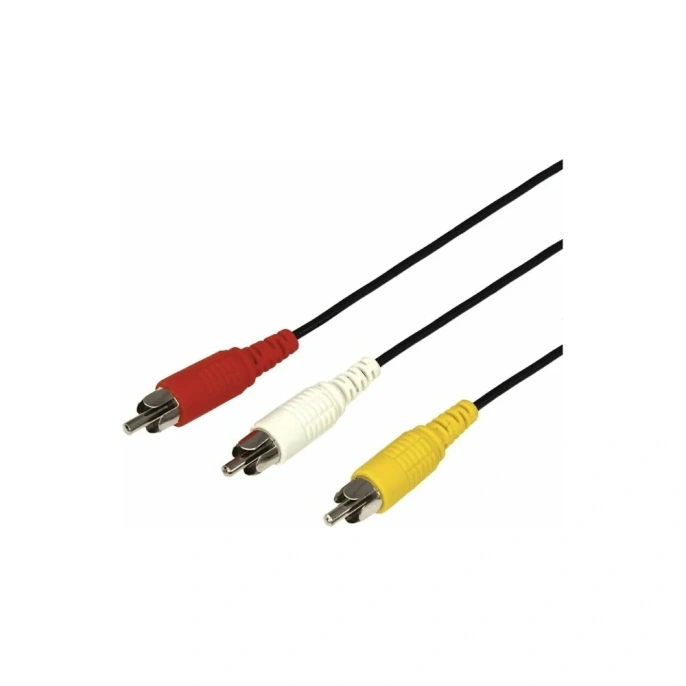 Аудио-видео шнур REXANT 3RCA-3RCA, 3 м, черный 17-0204