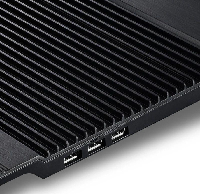 Подставка для ноутбука DeepCool N8, 17", 380х278х55 мм, 3хUSB, вентиляторы 2 х 140 мм, 1244г, черный [dp-n24n-n8bk]