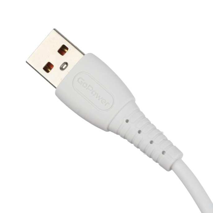 Кабель Кабель GoPower GP07T USB m -Type-C m 1.0м 2.4A силикон белый 1/200/800 00-00022801
