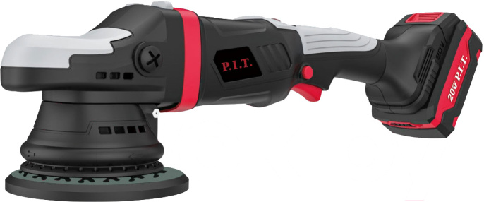 Полировальная машина P.I.T. PPO20H-125A 20 В, Ø125 мм, 2300-3800 об/мин, диапазон колебаний: 15мм, питание: аккумулятор