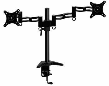 Кронштейн для мониторов Cactus CS-VM-D08-BK, до 27", до 8кг, настольный, поворот и наклон, черный