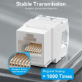 Модуль Vention Keystone Jack Cat.6 неэкранированный 180 градусов Белый (IRHW0)