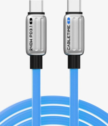 Кабель USB-C CABLETIME CU05H (CT-CM240-ZSB1) 1 м, 480 Мбит/с, 240 Вт, PD 3.1 и QC 4.0., синий,  для быстрого заряда смартфонов и ноутбуков
