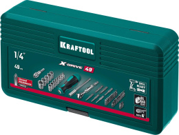 Набор бит и головок с битодержателем и трещоткой KRAFTOOL X-drive 49 шт 25816